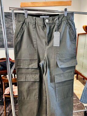 Wit & Wisdom Cargo Pants in Grey/Olive. NWT $88 - Size 14p inseam is 25